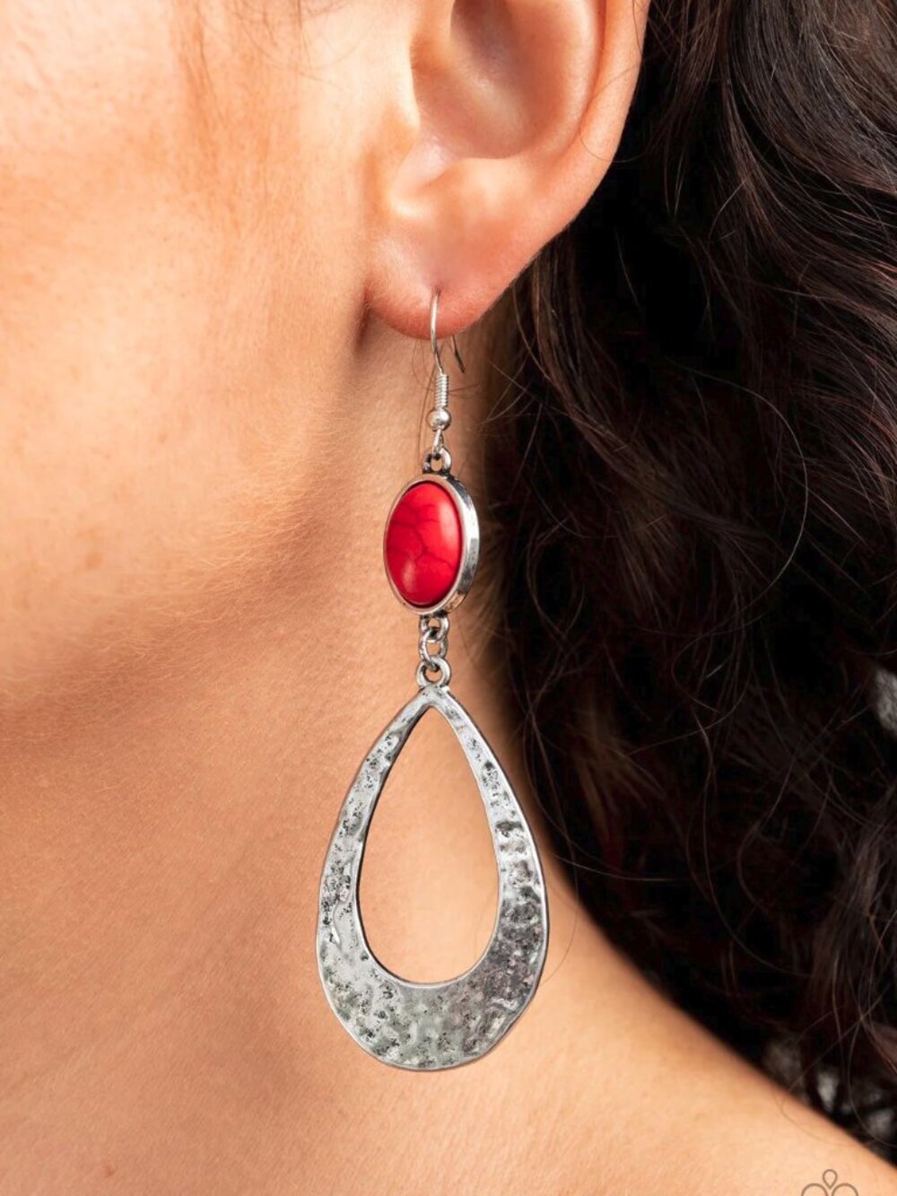 Paparazzi Jewelry Accessories - Badlands Baby - Red Earrings - Vintage